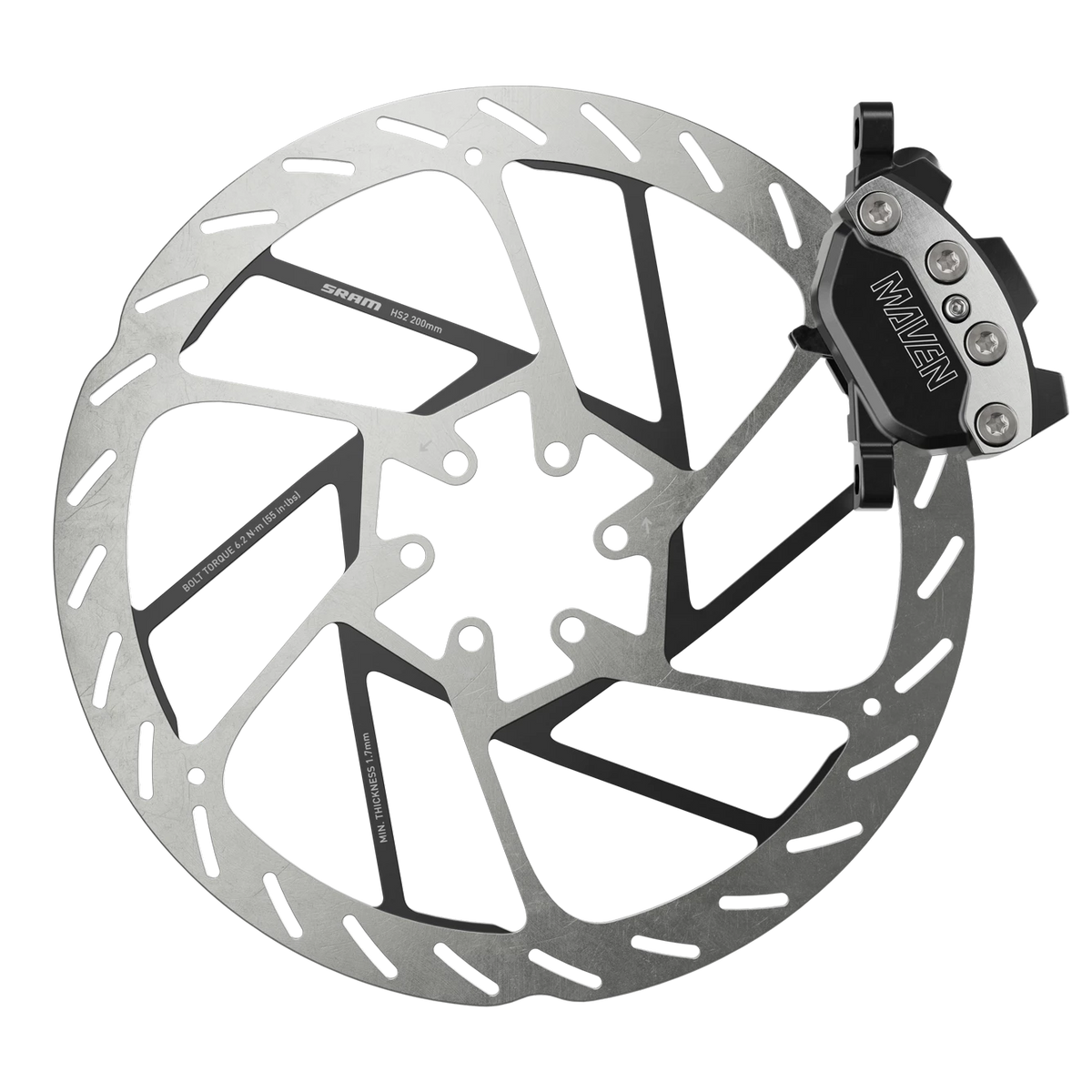 Sram Maven Ultimate Stealth Disc Brake - B1 - Front - Silver-Black