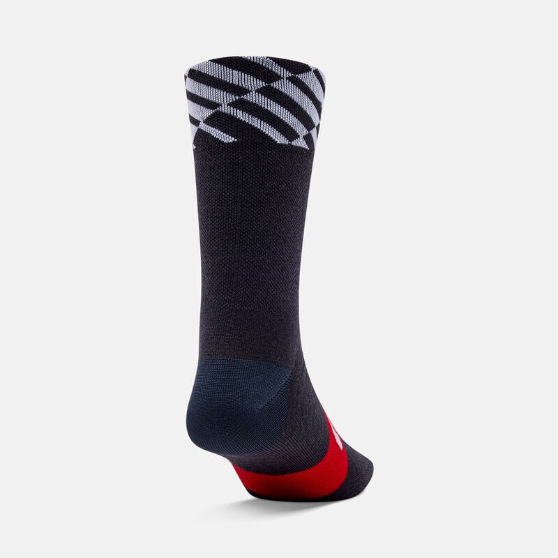 Giro Seasonal Merino Wool Sock - Red-White-Charcoal