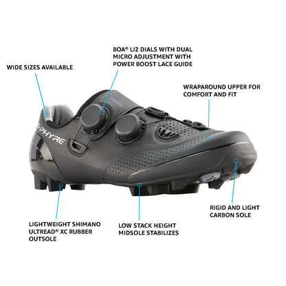 Shimano XC902 S-Phyre SPD XC MTB Shoe - Wide - Black
