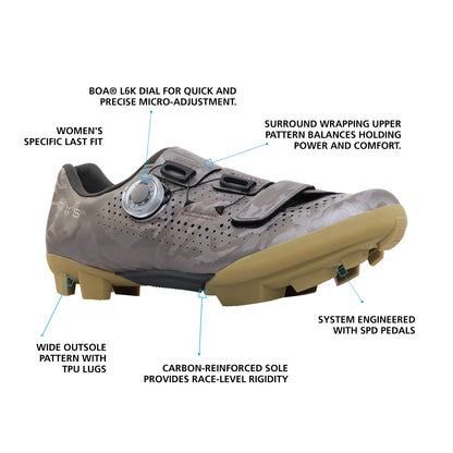 Shimano RX600 SPD Gravel Shoe - Womens - Sand Beige