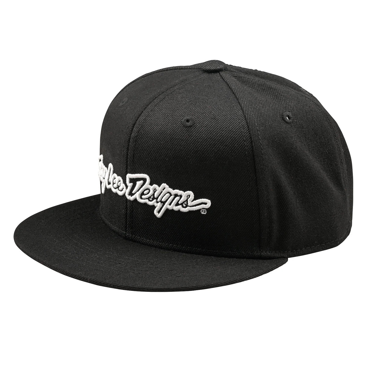 Troy Lee Designs Signature Flat Bill Snapback Hat - Black