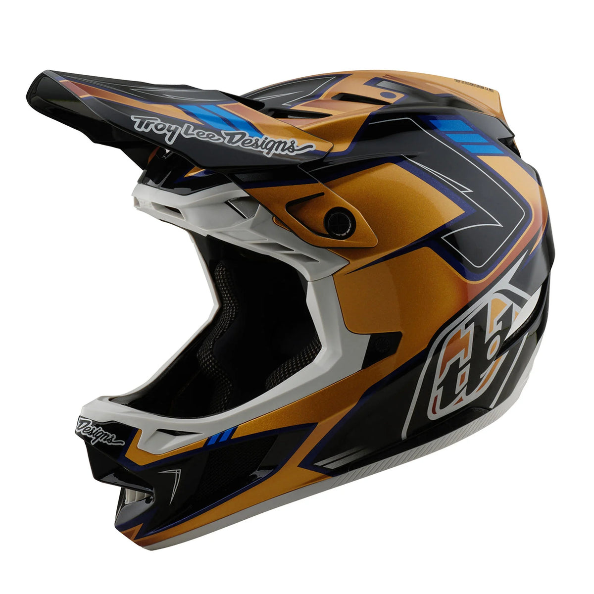 Troy Lee Designs D4 Composite Full Face Helmet - Royalty - Black-Gold