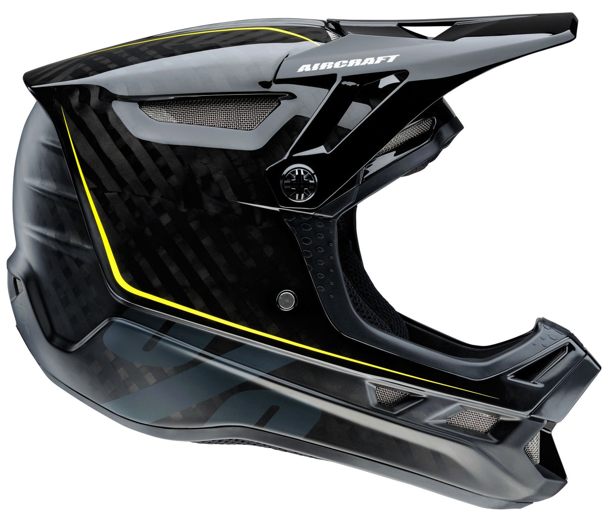 100% Aircraft DH Dull Face Helmet - Raw Black Raw Black X-Large 