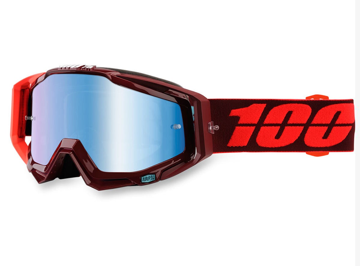 100% Racecraft MTB Goggle - Kikass - Maroon Maroon Anti-Fog - Clear Lens 