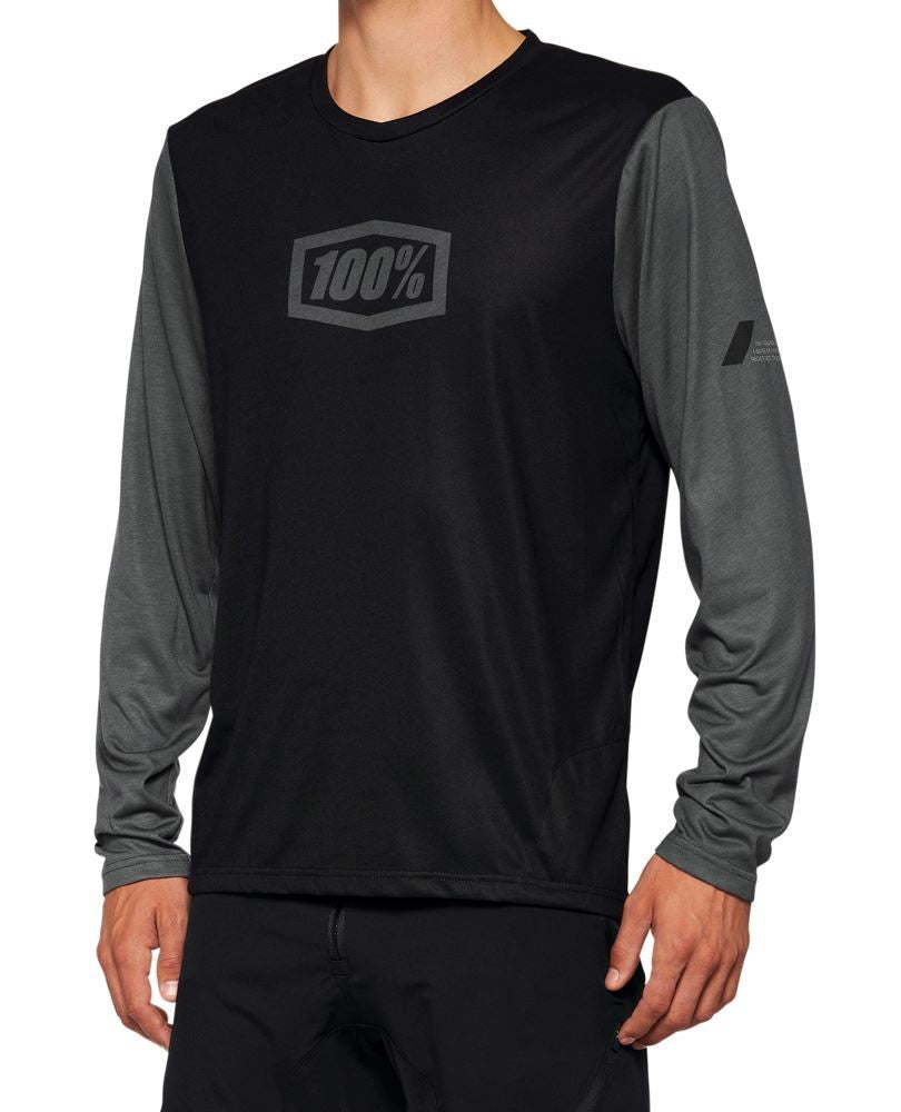 100% Airmatic Long Sleeve MTB Jersey - Black - 2022 Black Small 