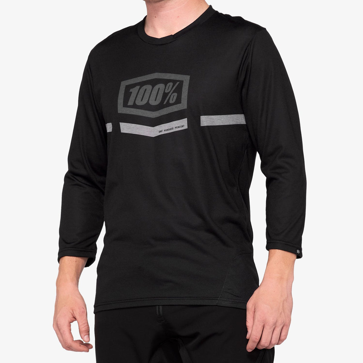 100% Airmatic 3/4 Sleeve MTB Jersey - Black - 2022 Black Small 