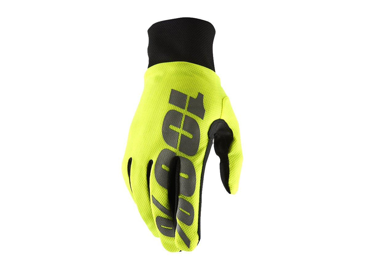 100% Hydromatic Waterproof MTB Glove - Neon Yellow Neon Yellow Large 