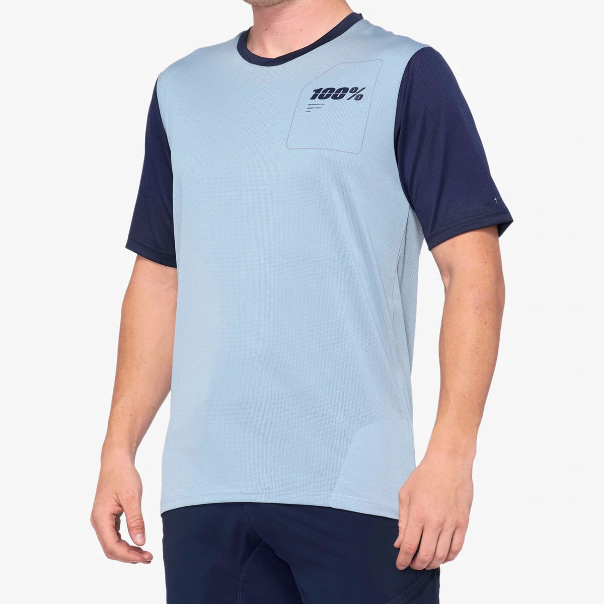 100% Ridecamp Short Sleeve MTB Jersey - Blue-Navy - 2022 Blue - Navy Small 