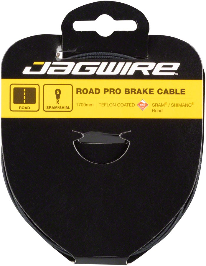 Jagwire Road Pro Teflon Coated Brake Cable - Silver Silver 1700mm SRAM/Shimano