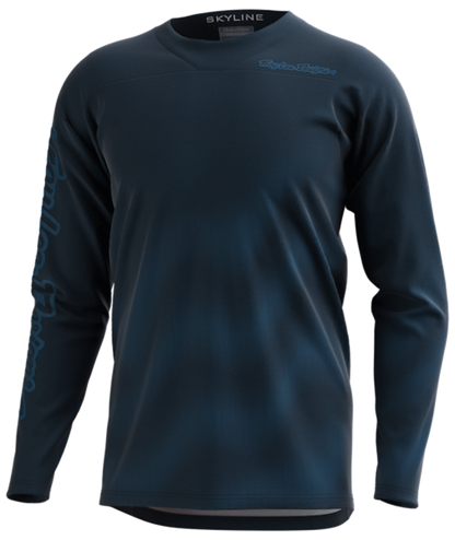 Troy Lee Designs Skyline Chill Long Sleeve MTB Jersey - Waves - Dark Slate-Blue - 2022 Dark Slate - Blue Small 