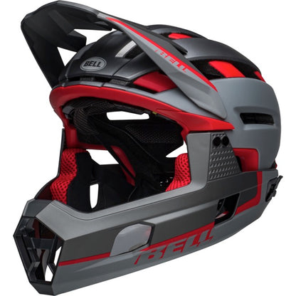 Bell Super Air R Spherical MIPS Full Face Helmet - Matt Gray-Red  - 2022 Matt Gray - Red Small 