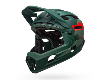Bell Super Air R MIPS Full Face Helmet - Matt Gloss Green-Infrared - 2020 Matt Gloss Green - Infrared Small 