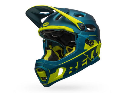 Bell Super DH MIPS Full Face Helmet - Matt Gloss Blue-Hi Viz - 2020 Matt Gloss Blue - Hi Viz Small 
