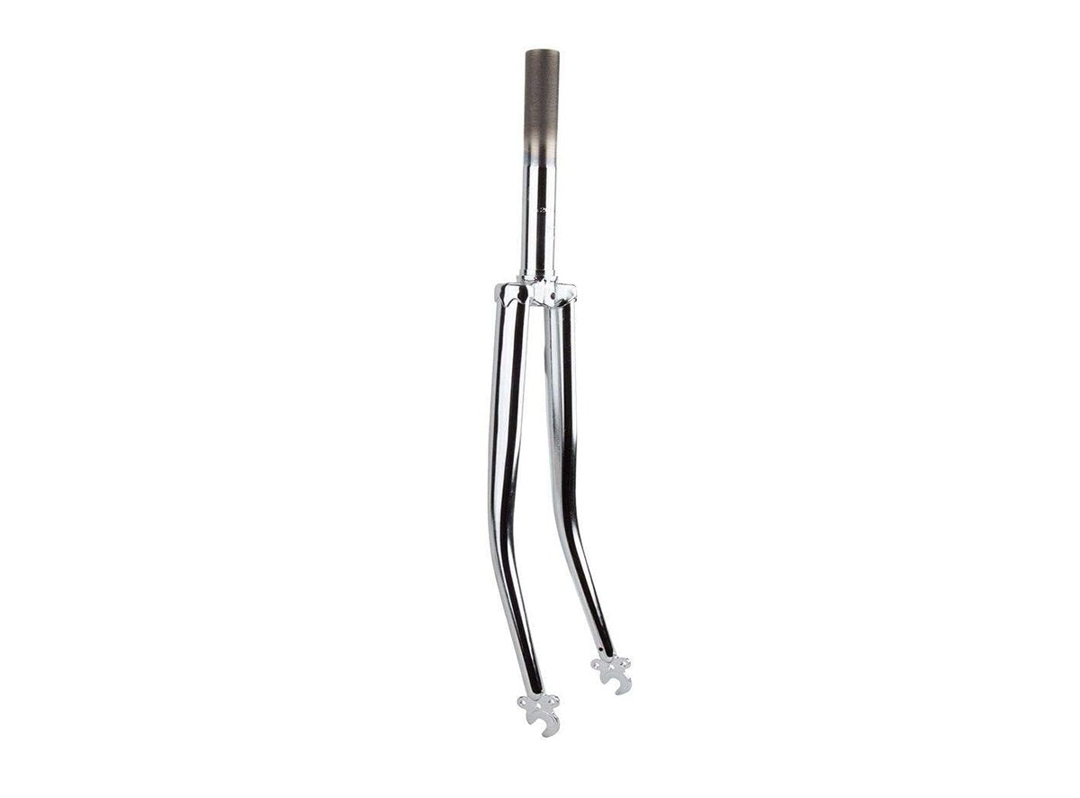 CBO Generic 27" CroMo Threaded Forks - Chrome Chrome 1" 200mm Steerer - 100mm Threaded
