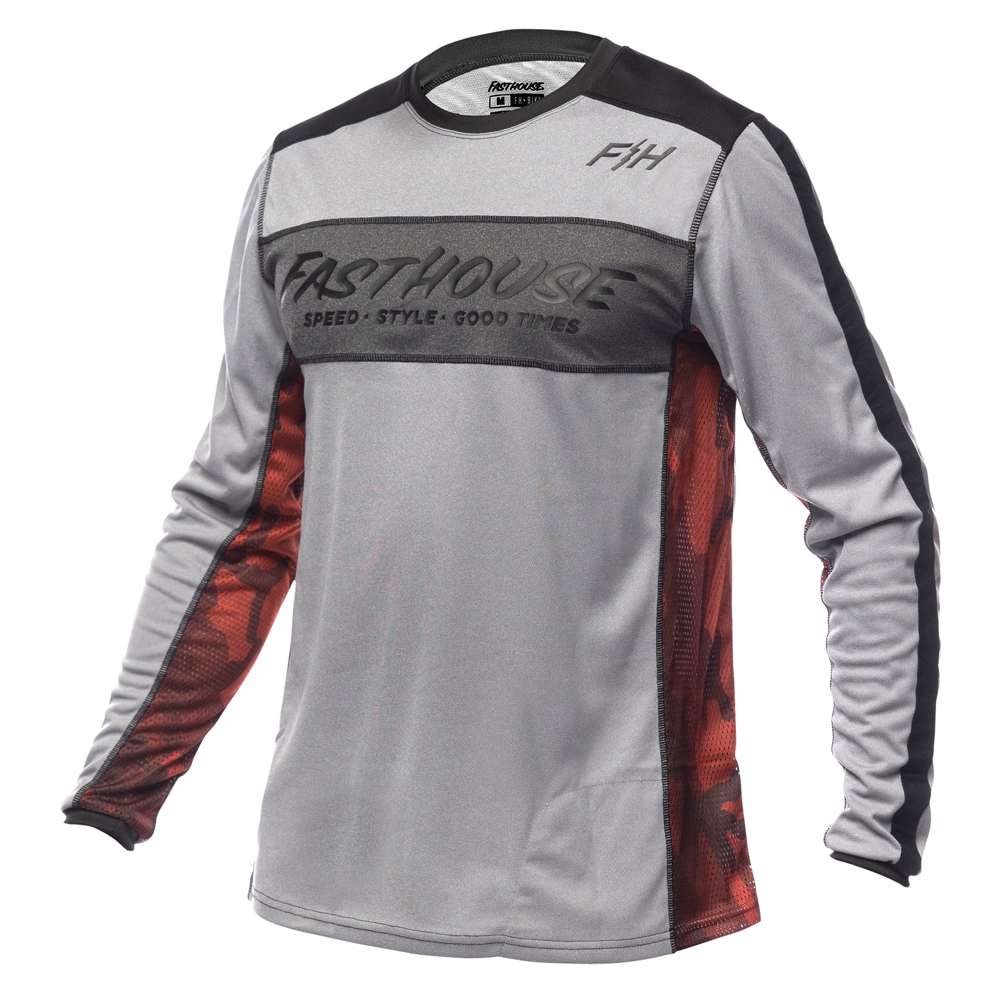 Fasthouse Classic Acadia Long Sleeve MTB Jersey - Heather Gray - 2022 Heather Gray Small 