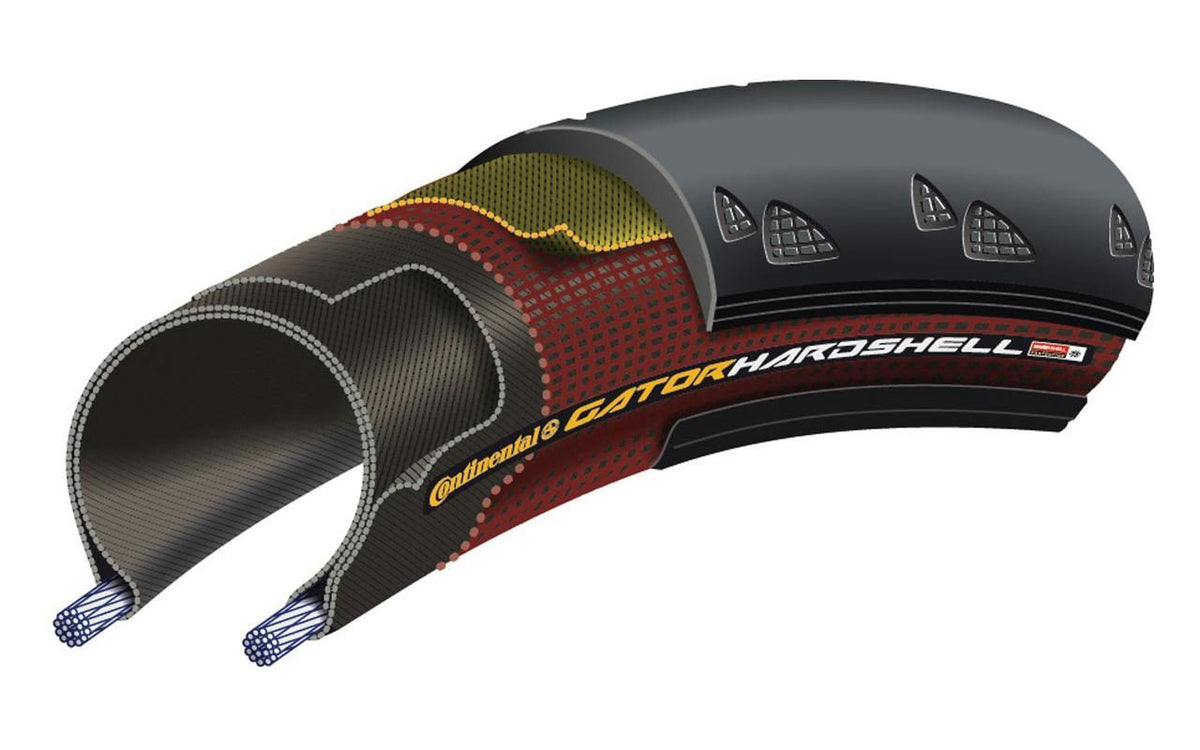 Continental Gator Hardshell 700c Wire Road Tire - Black Black 23c 