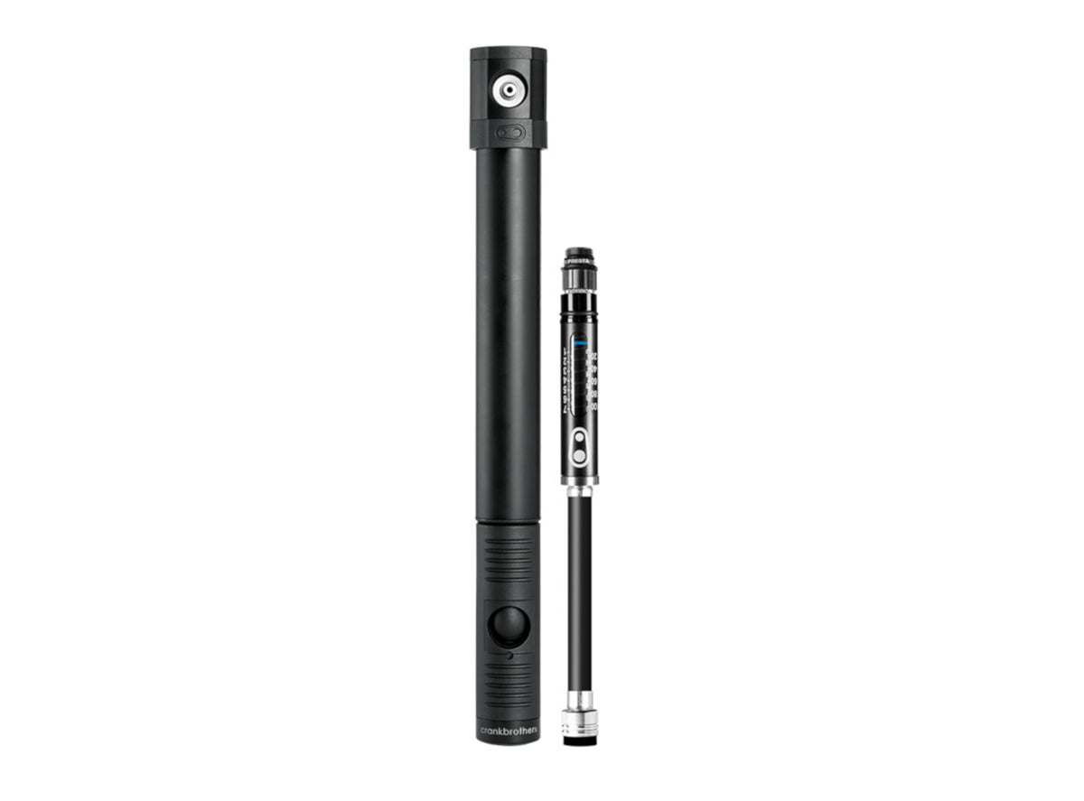 Crank Brothers Klic HV Gauge with CO2 Pump - Midnight Edition Black Presta / Schrader 