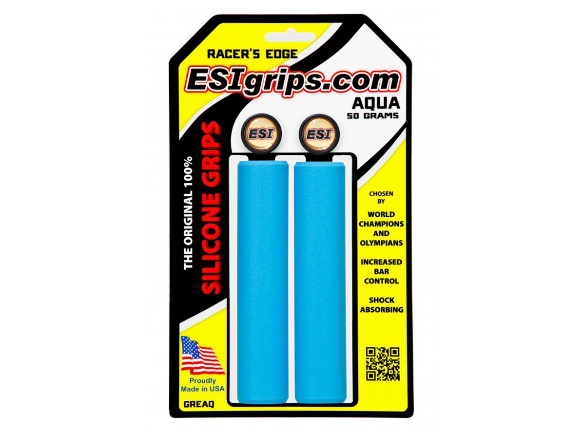 ESI Racers Edge Silicon MTB Grips - Aqua Aqua  