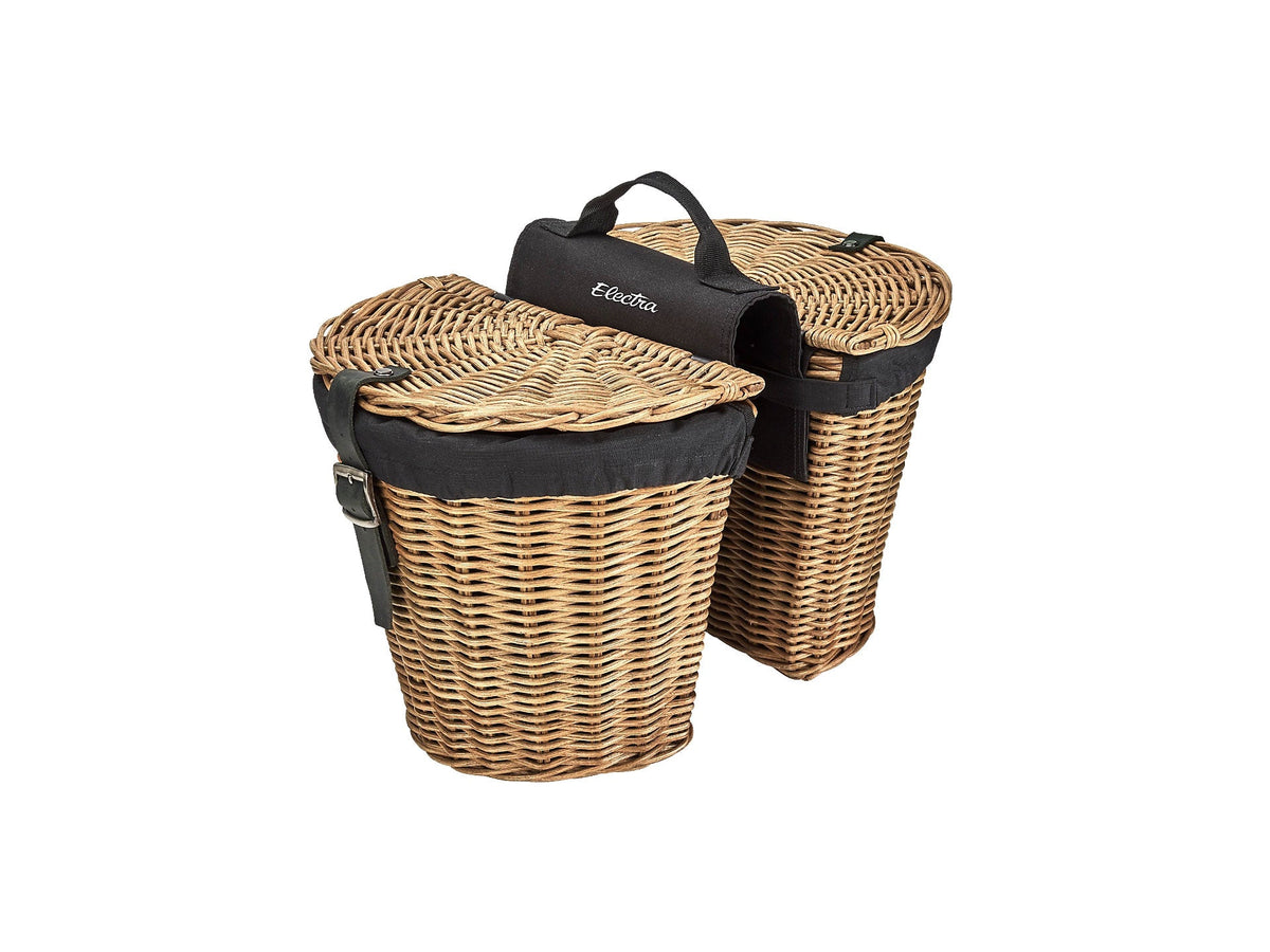 Electra Rattan Panniers with Liner - Natural Natural Rear 
