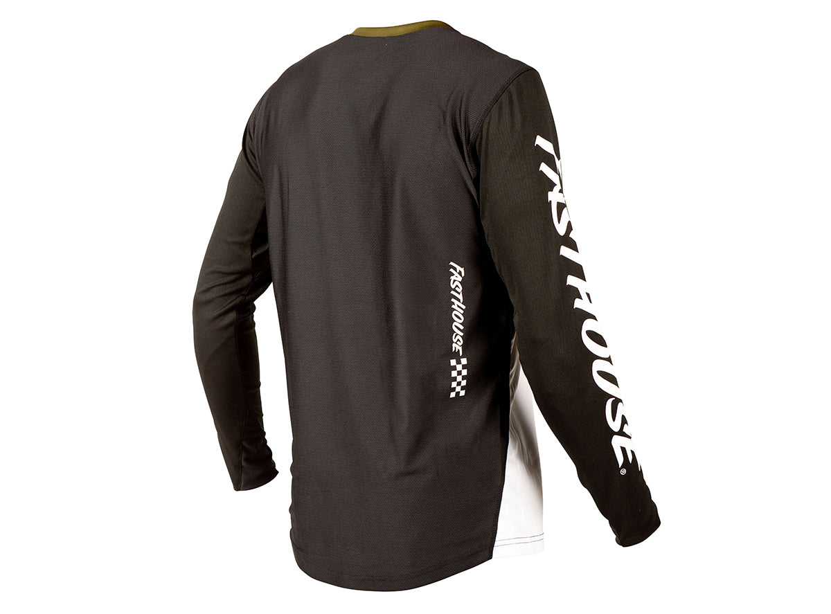 Fasthouse Alloy Kilo Long Sleeve MTB Jersey - Youth - Olive-White