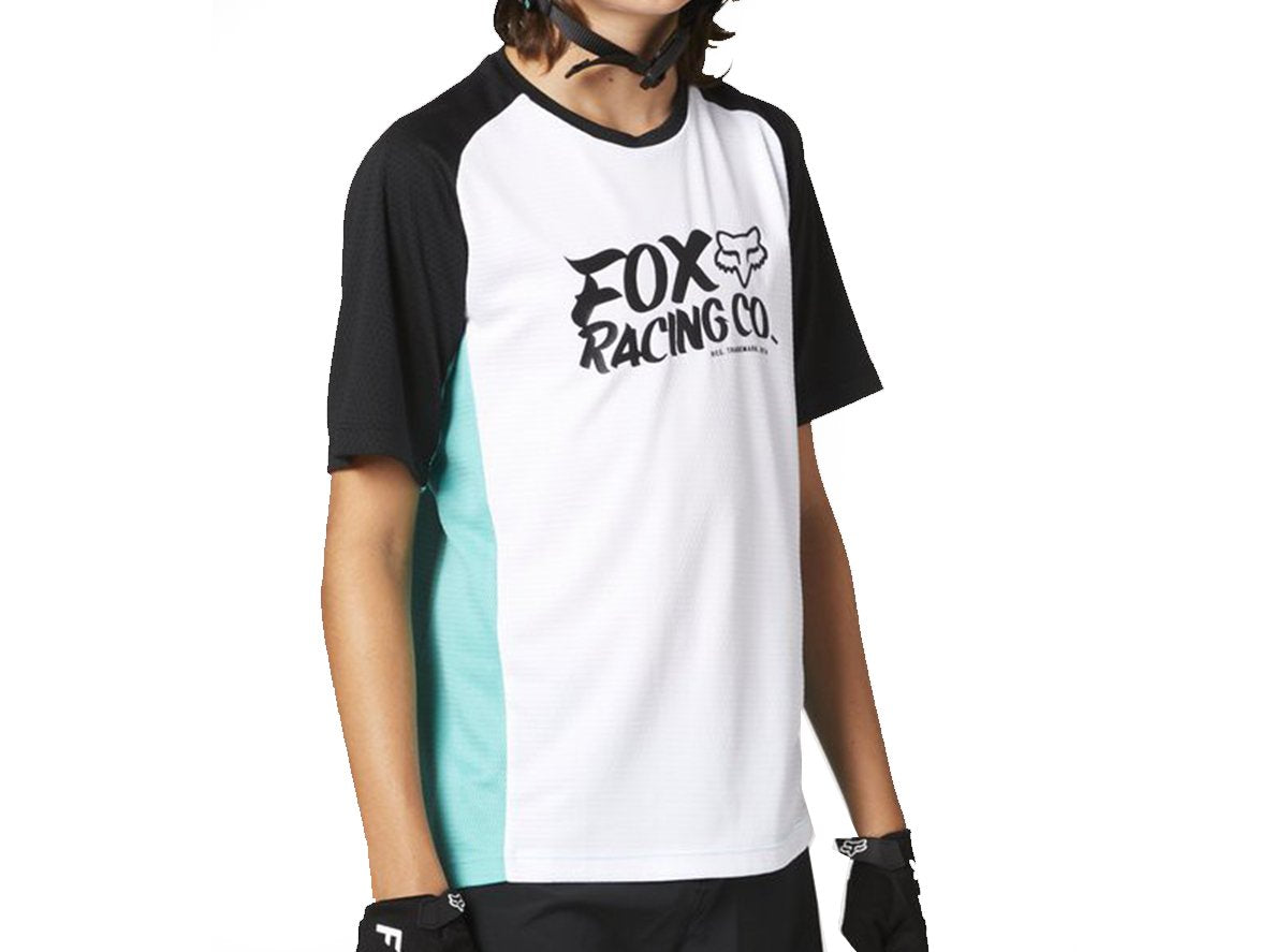 Fox Racing Defend Short Sleeve MTB Jersey - Youth - Teal - 2021 Teal Small 