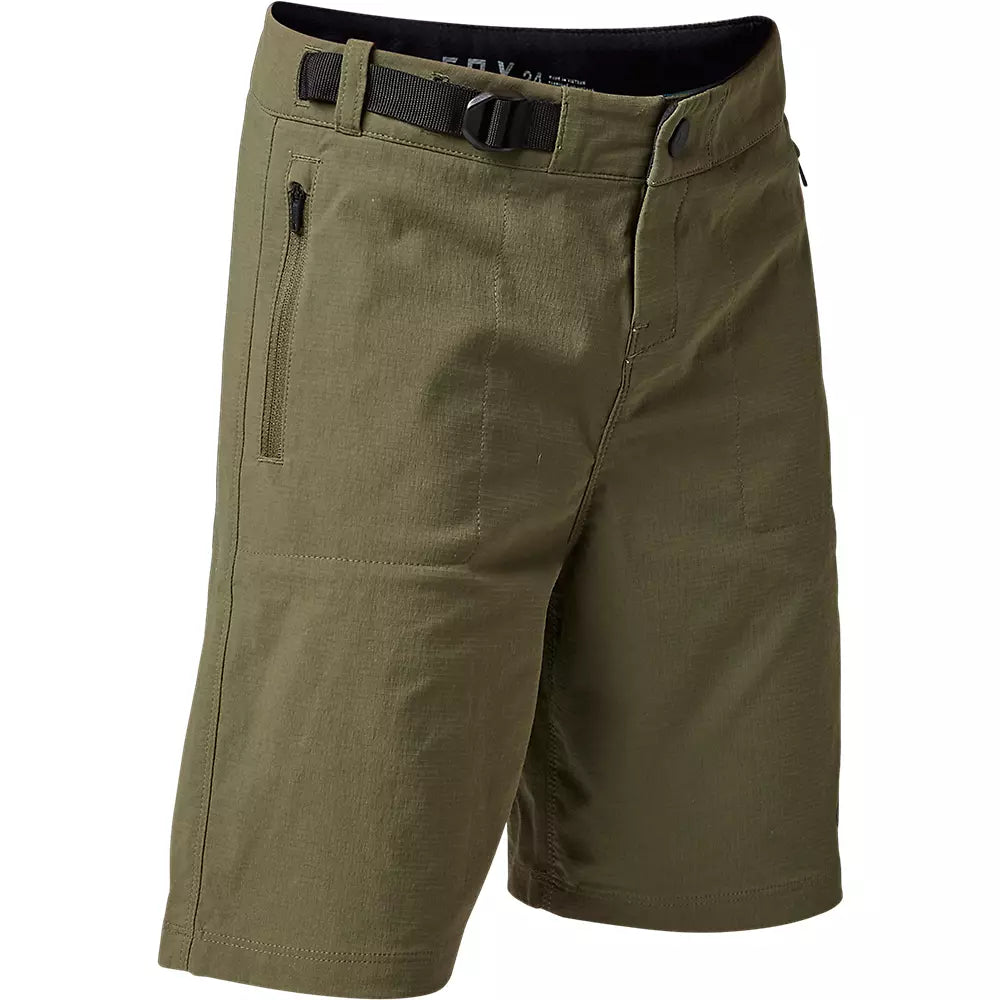 Fox Racing Ranger MTB Short w/Liner - Youth - Olive Green - 2022 Olive Green 22" 