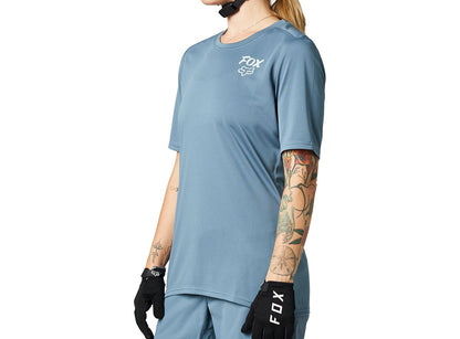 Fox Racing Ranger Short Sleeve MTB Jersey - Womens - Matt Blue - 2021 Matt Blue X-Small 