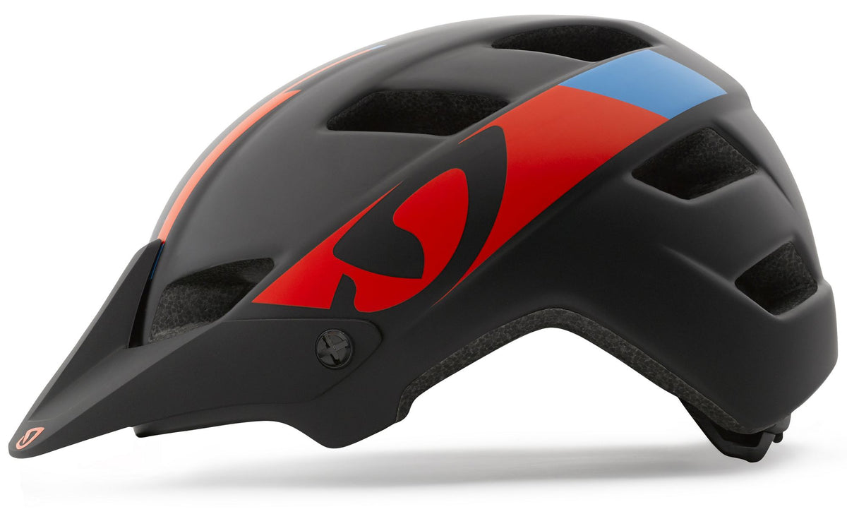 Giro Feature XC Helmet - Matt Black-Glowing Red-Blue Matt Black - Glowing Red - Blue Small CPSC