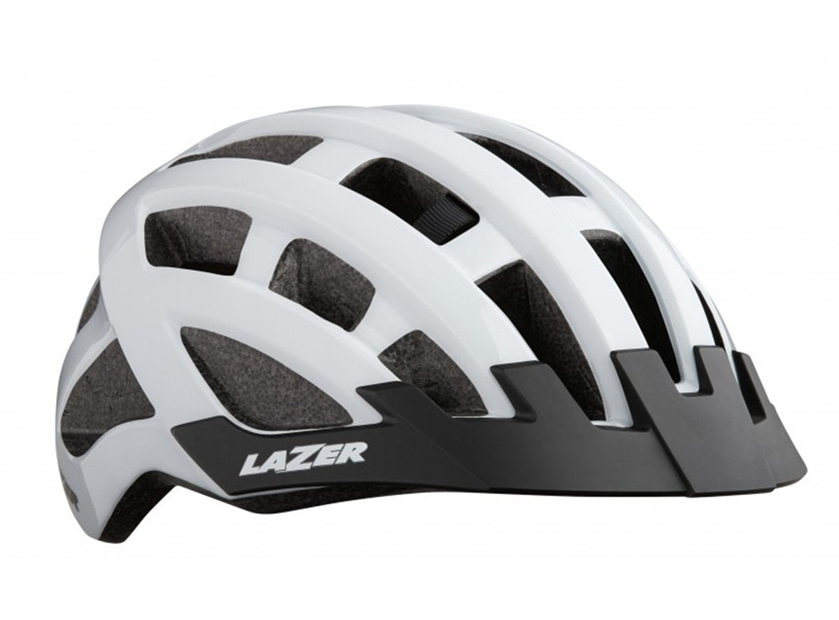Lazer Compact Commuter Helmet - White - 2020 White One Size Rear Mounted LED Light