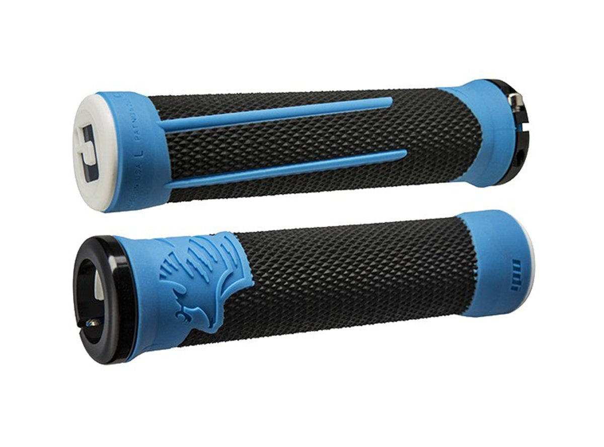 ODI AG-2 Lock-On Grips - Black-Blue Black - Blue Black Clamp 