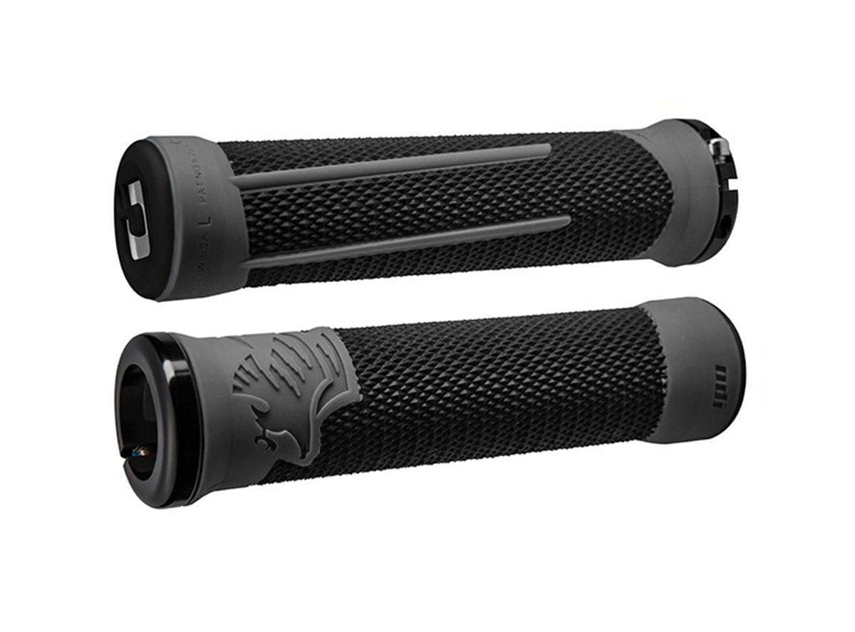 ODI AG-2 Lock-On Grips - Black-Gray Black - Gray Black Clamp 