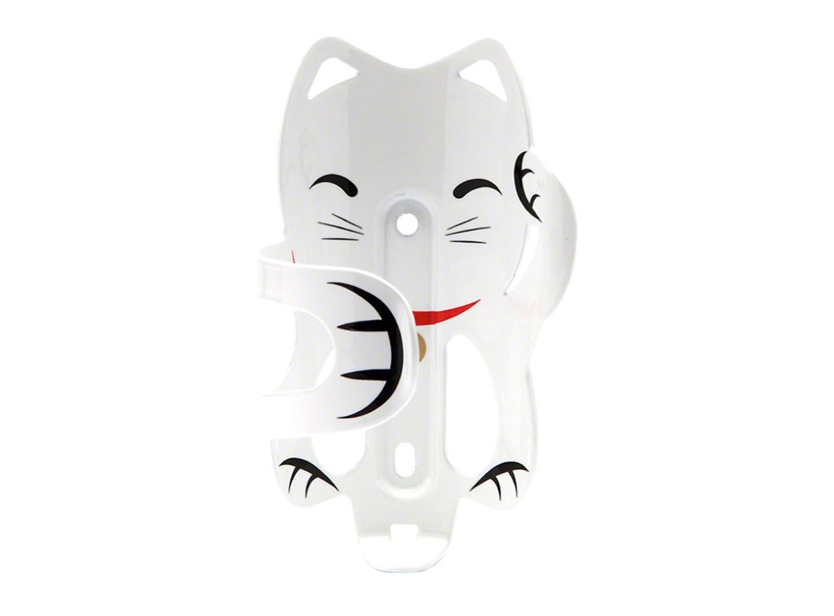 PDW Lucky Cat Bottle Cage - White Cat White Cat  