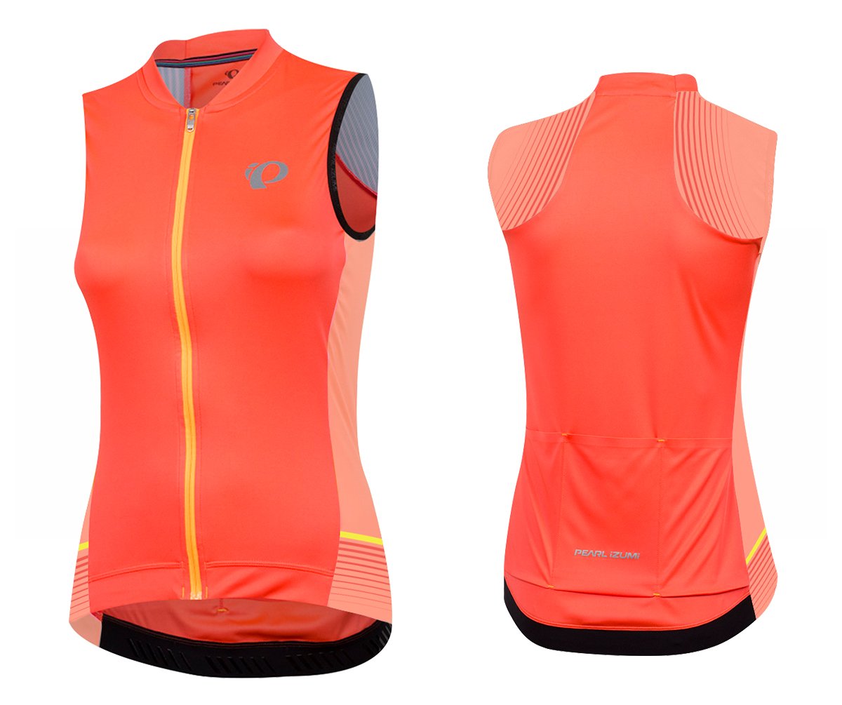 Pearl Izumi Elite Pursuit Sleeveless Road Jersey - Womens - Firey Coral Diffuse Firey Coral Diffuse X-Small 