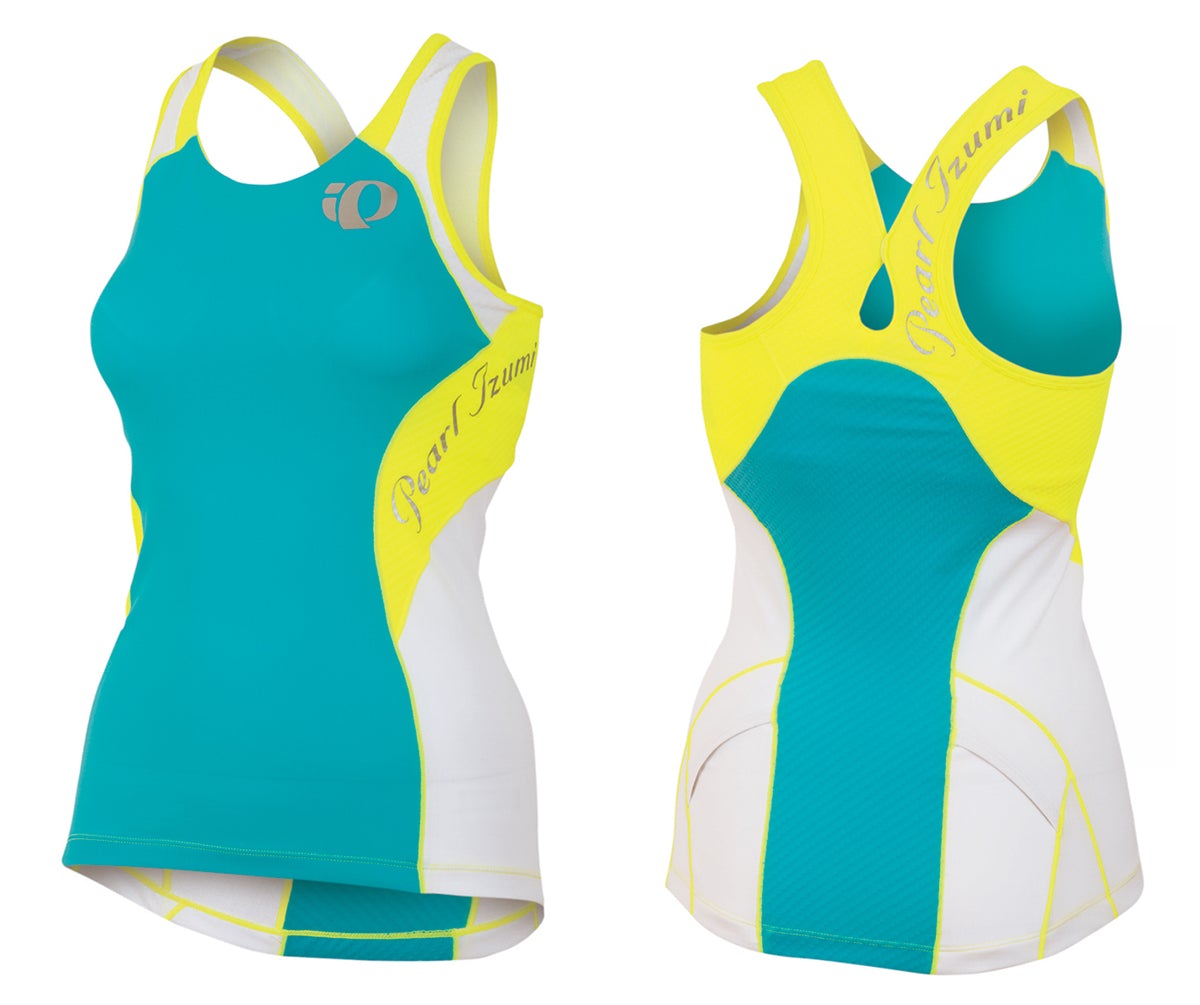 Pearl Izumi Elite InRCool Tri Singlet - Womens - Scuba Blue-Screaming Yellow Scuba Blue - Screaming Yellow Medium 
