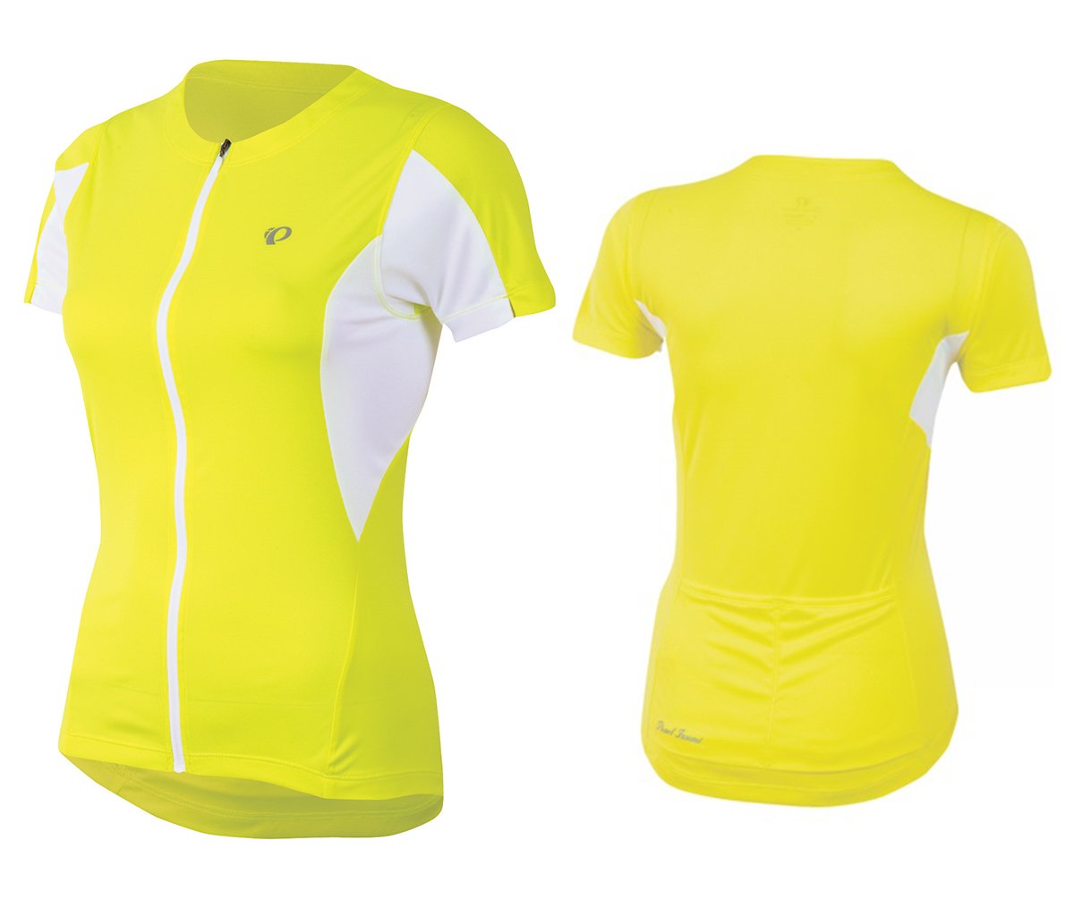 Pearl Izumi Select Short Sleeve Road Jersey - Womens - Screaming Yellow-White Screaming Yellow-White Large 