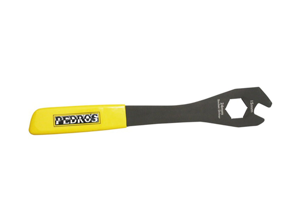 Pedros Pro Travel Pedal Wrench Yellow - Black 15mm 