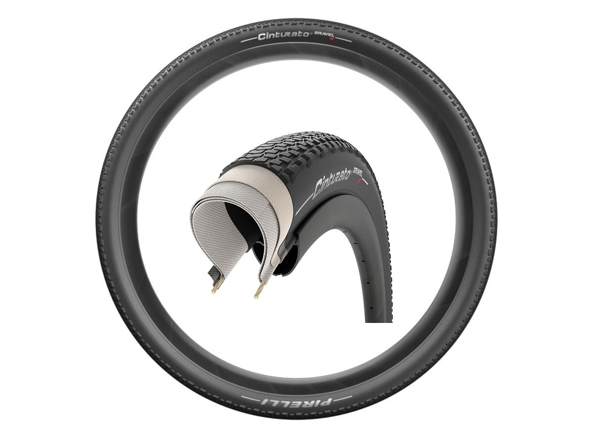 Pirelli Cinturato Gravel H 700c Cyclocross Tire - Black Black 35c 