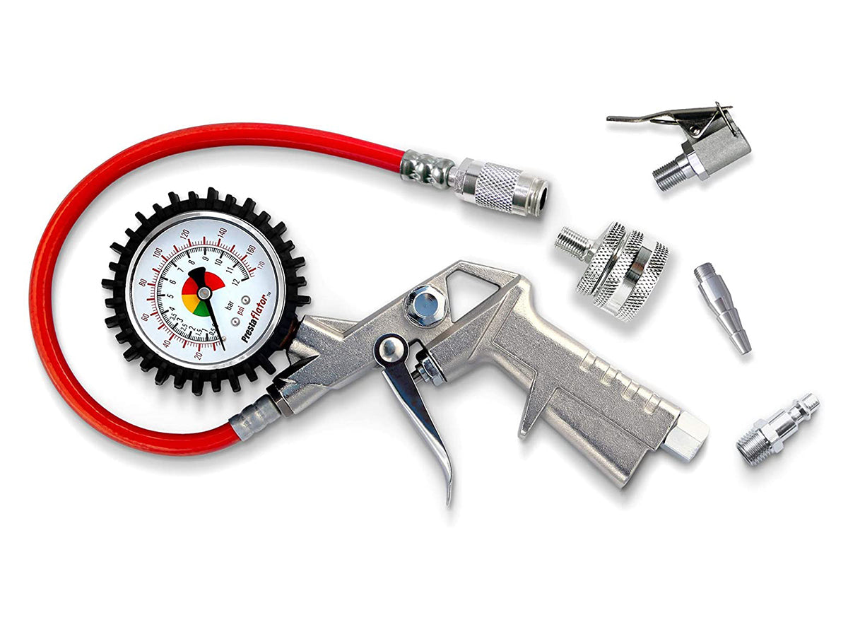 PrestaCycle Prestaflator Pro Bicycle Inflation Tool Silver  
