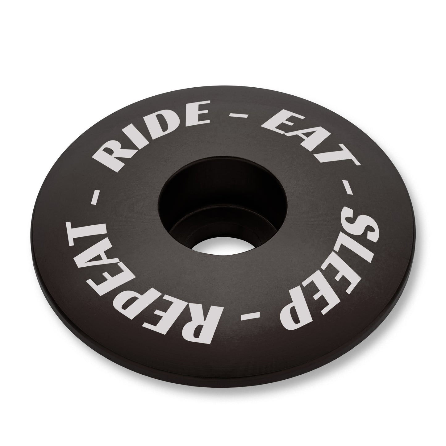 CBO Ride-Eat-Sleep-Repeat Stem Cap - Black Black Each 