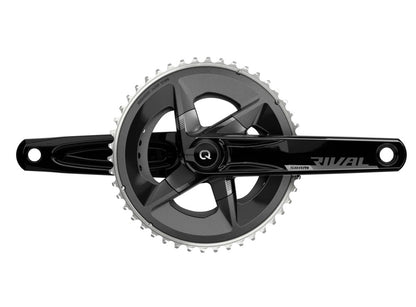 SRAM Rival AXS 12 Spd Road Crankset with Quarq Power Meter - Black Black 165mm - 46-33t 