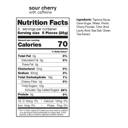 Skratch Labs Sport Energy Chews - Caffeinated Sour Cherry