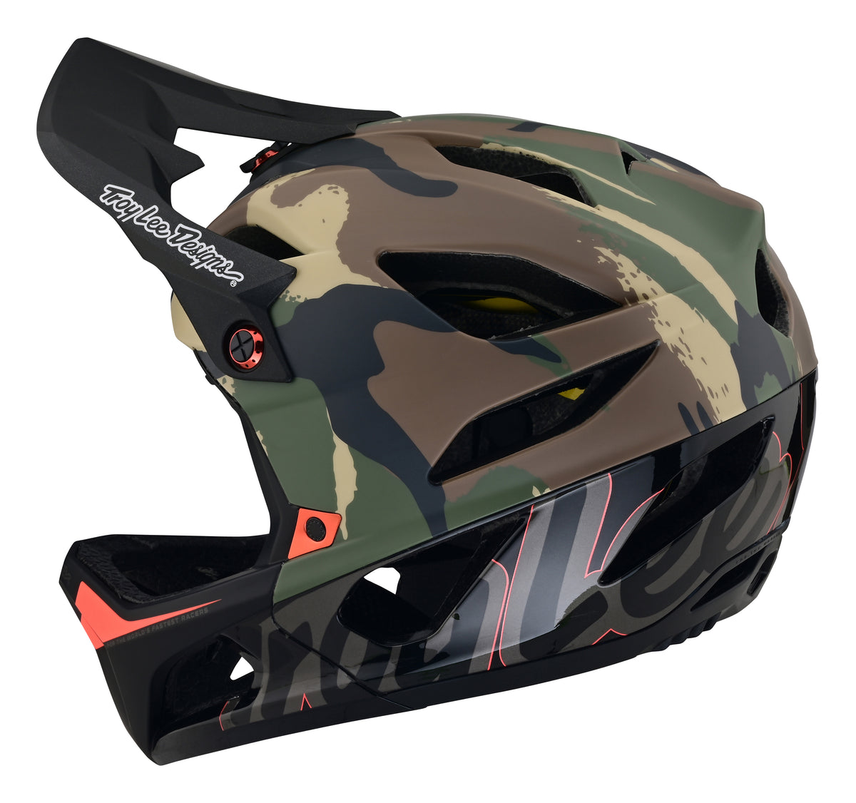 Troy Lee Designs Stage Full Face Helmet with MIPS - Signature Camo - Army Green - 2023