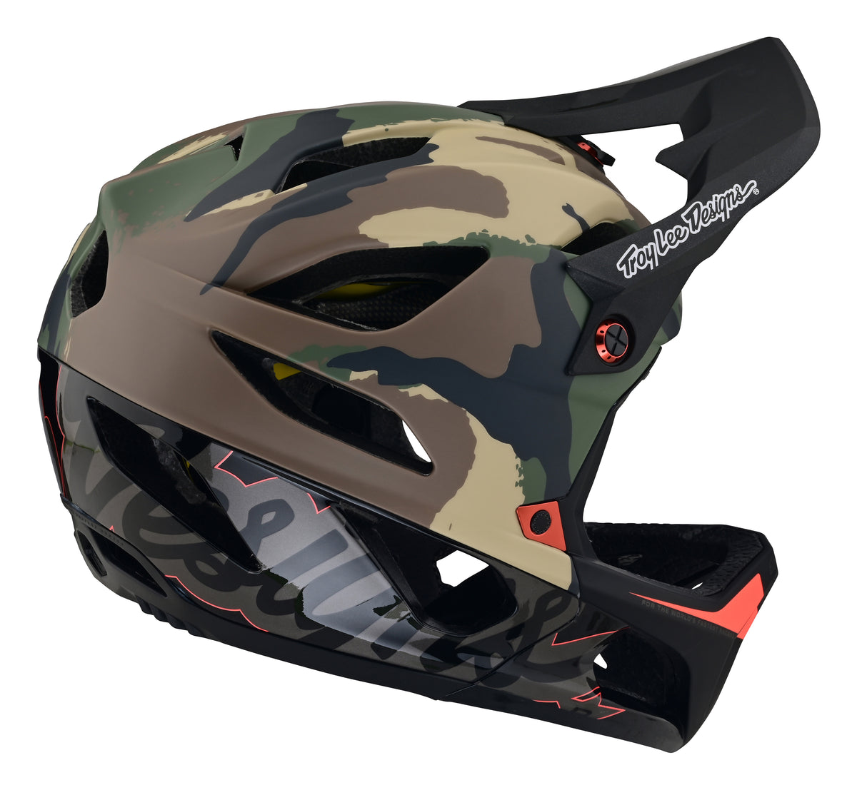 Troy Lee Designs Stage Full Face Helmet with MIPS - Signature Camo - Army Green - 2023