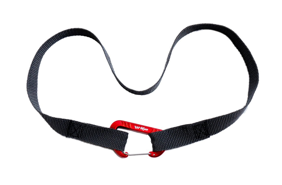 TowWhee Universal Motorcycle Fork Strap with Carabiner - Black Black  