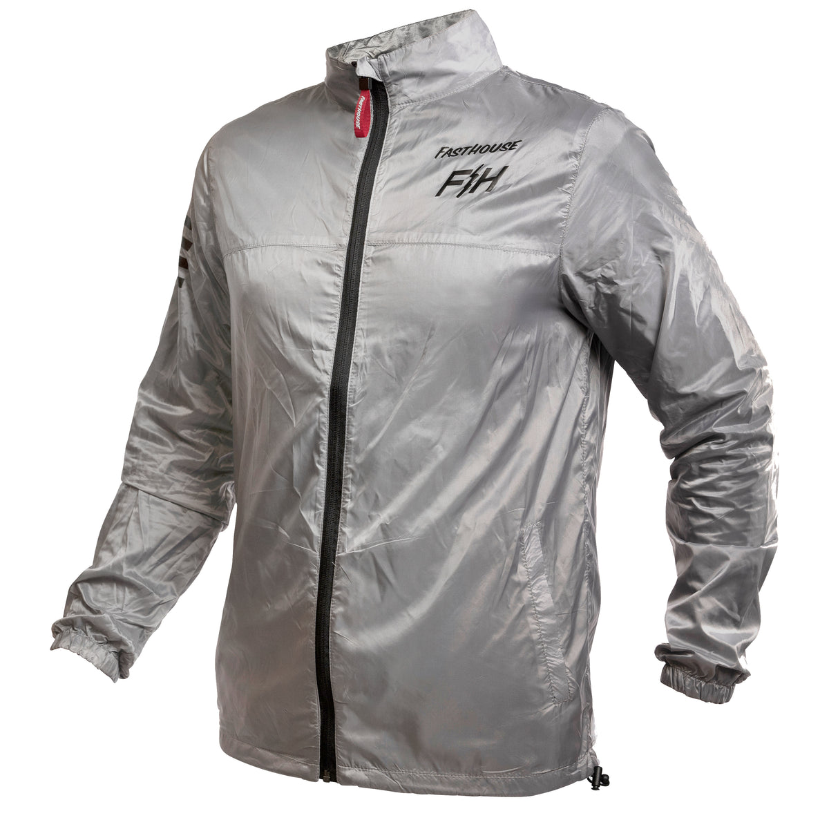 Fasthouse Tracker Packable Windbreaker Jacket - Light Gray - 2022 Light Gray Small 