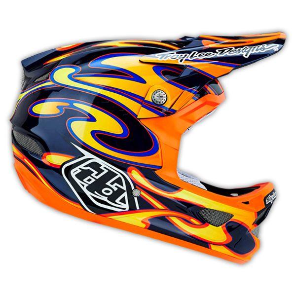 Troy Lee Designs D3 Carbon Full Face Helmet - Squirt - Black-Orange Black - Orange Small 