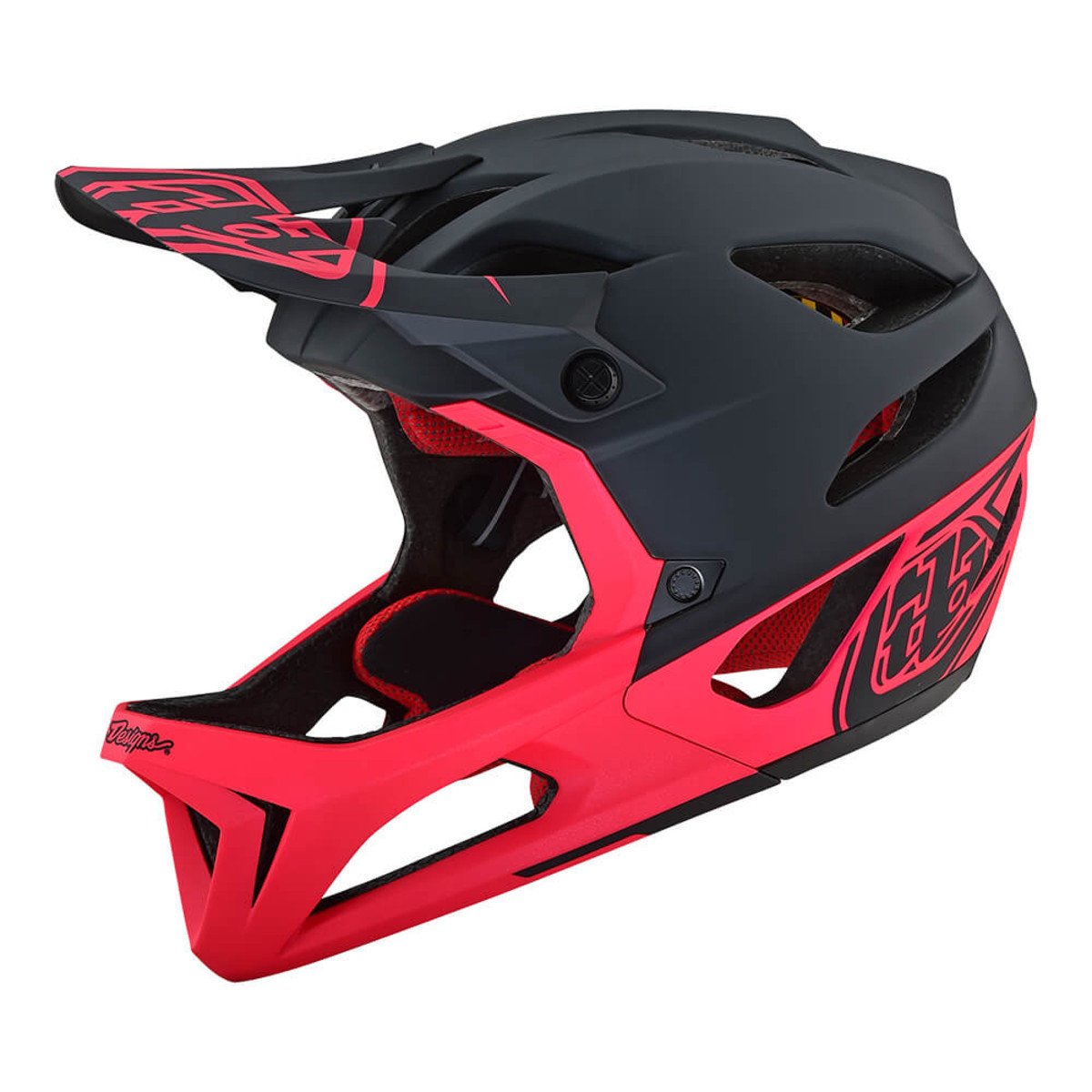 Troy Lee Designs Stage MIPS Enduro Full Face Helmet - Stealth - Black-Pink Stealth Black - Pink X-Small/Small 