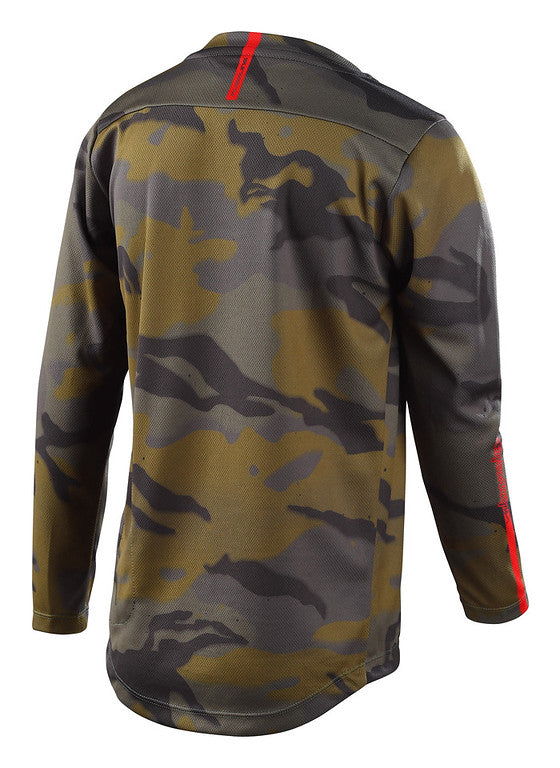 Troy Lee Designs Flowline Long Sleeve MTB Jersey - Youth - Spray Camo - Army