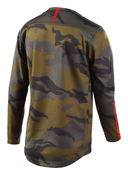 Troy Lee Designs Flowline Long Sleeve MTB Jersey - Youth - Spray Camo - Army