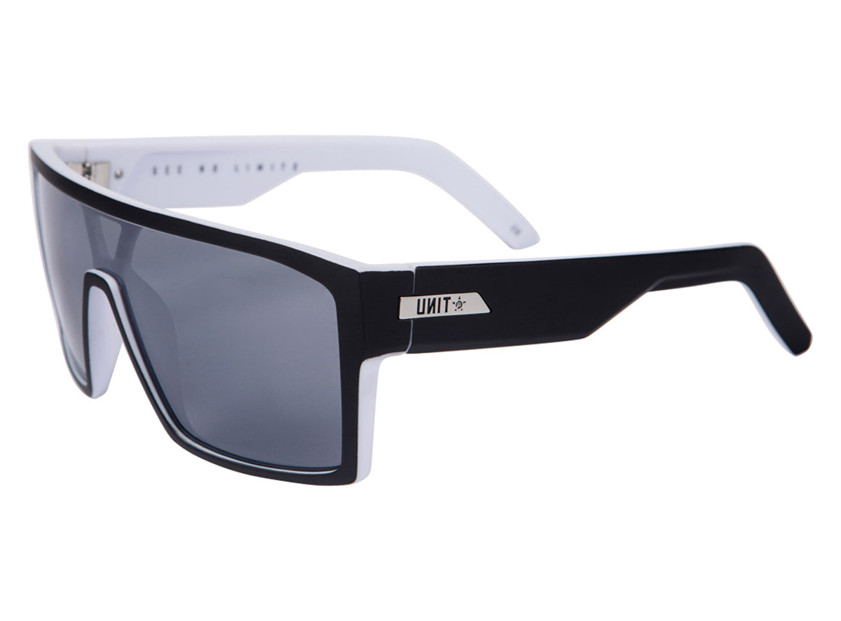 Unit Command Polarised Sunglasses - Matt Black-White Matt Black - White - Gray Lens  